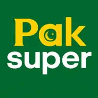 Pak Super official logo in green and yellow color with crescent and star design